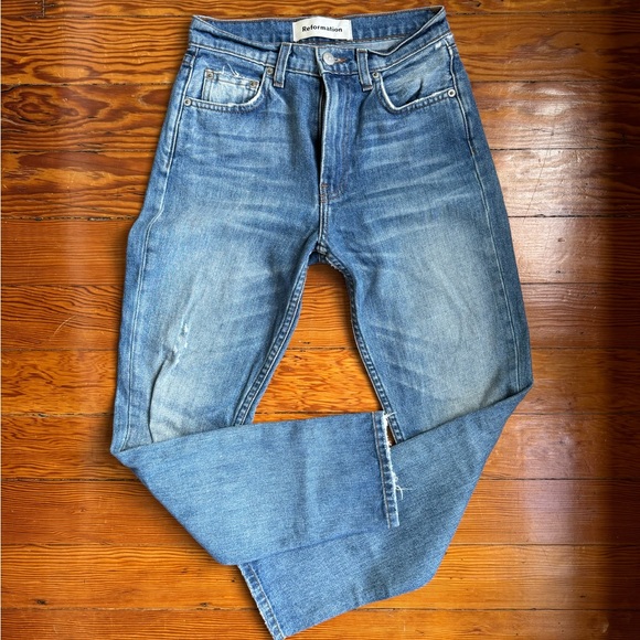 Reformation Winona Mid Slim Jean With Button Fly - Picture 1 of 4